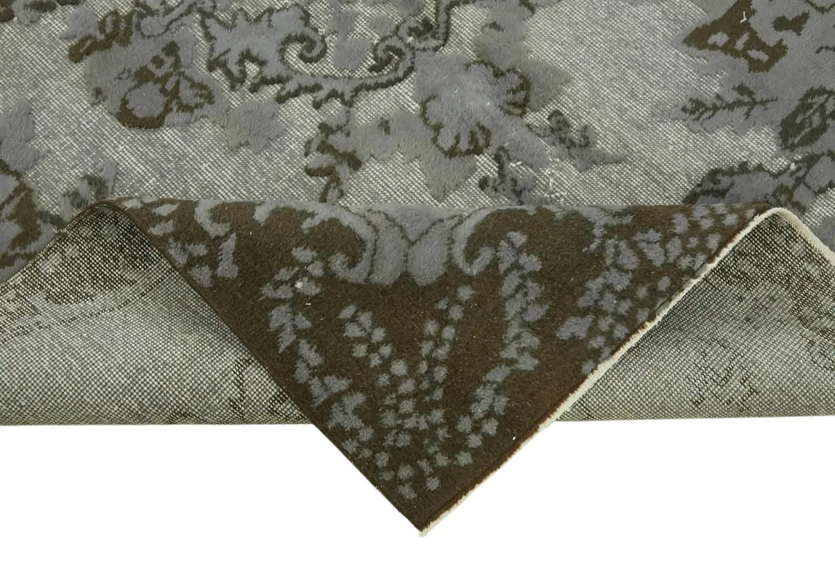 Oyma Gri Pamuk Üzerine Yün El Dokuma Kilim-183x300 - Görsel 6