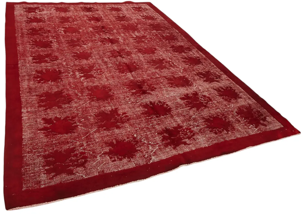 Oyma Kırmızı Pamuk Üzerine Yün El Dokuma Kilim-218x317 - Görsel 2