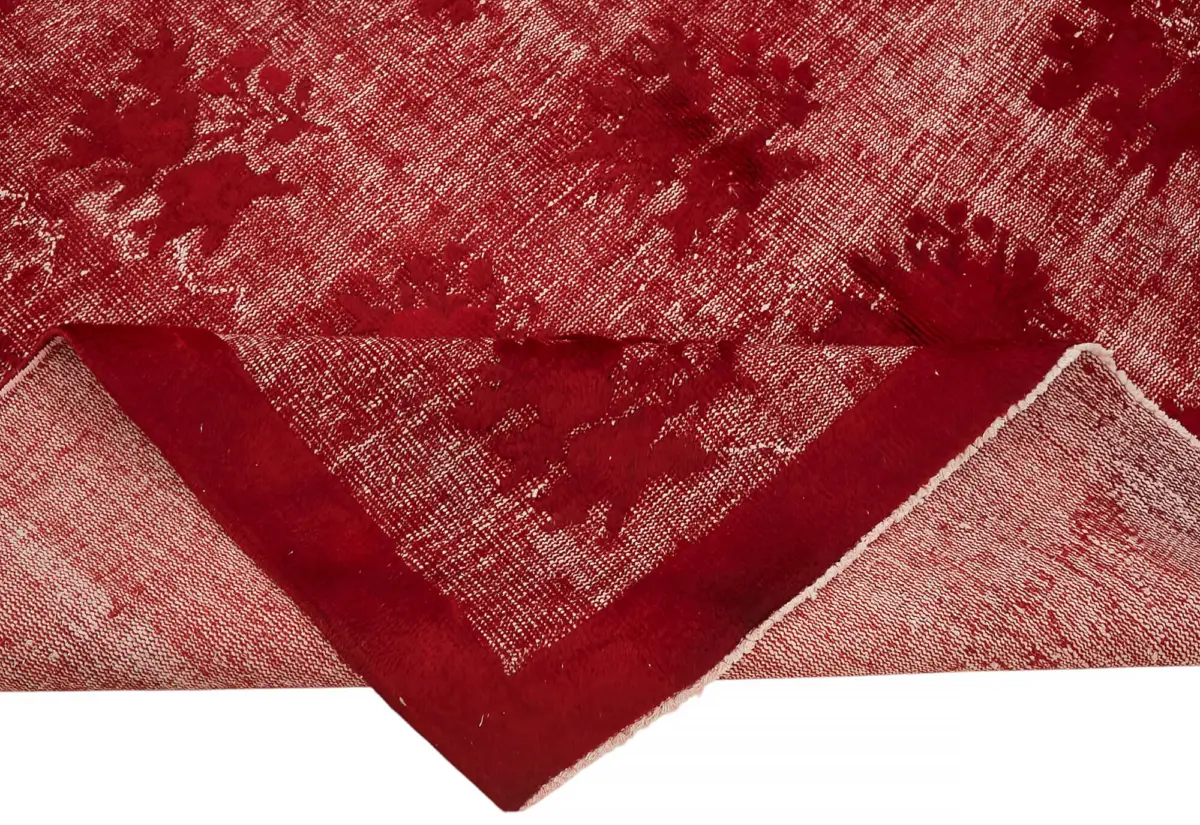 Oyma Kırmızı Pamuk Üzerine Yün El Dokuma Kilim-218x317 - Görsel 6