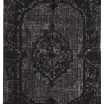 Oyma Siyah Pamuk Üzerine Yün El Dokuma Kilim-223x312