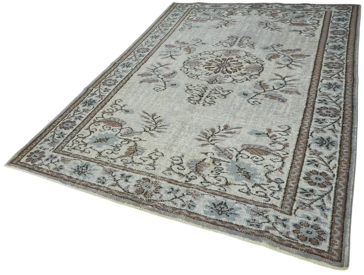 Oyma Gri Pamuk Üzerine Yün El Dokuma Kilim-183x287 - Görsel 3