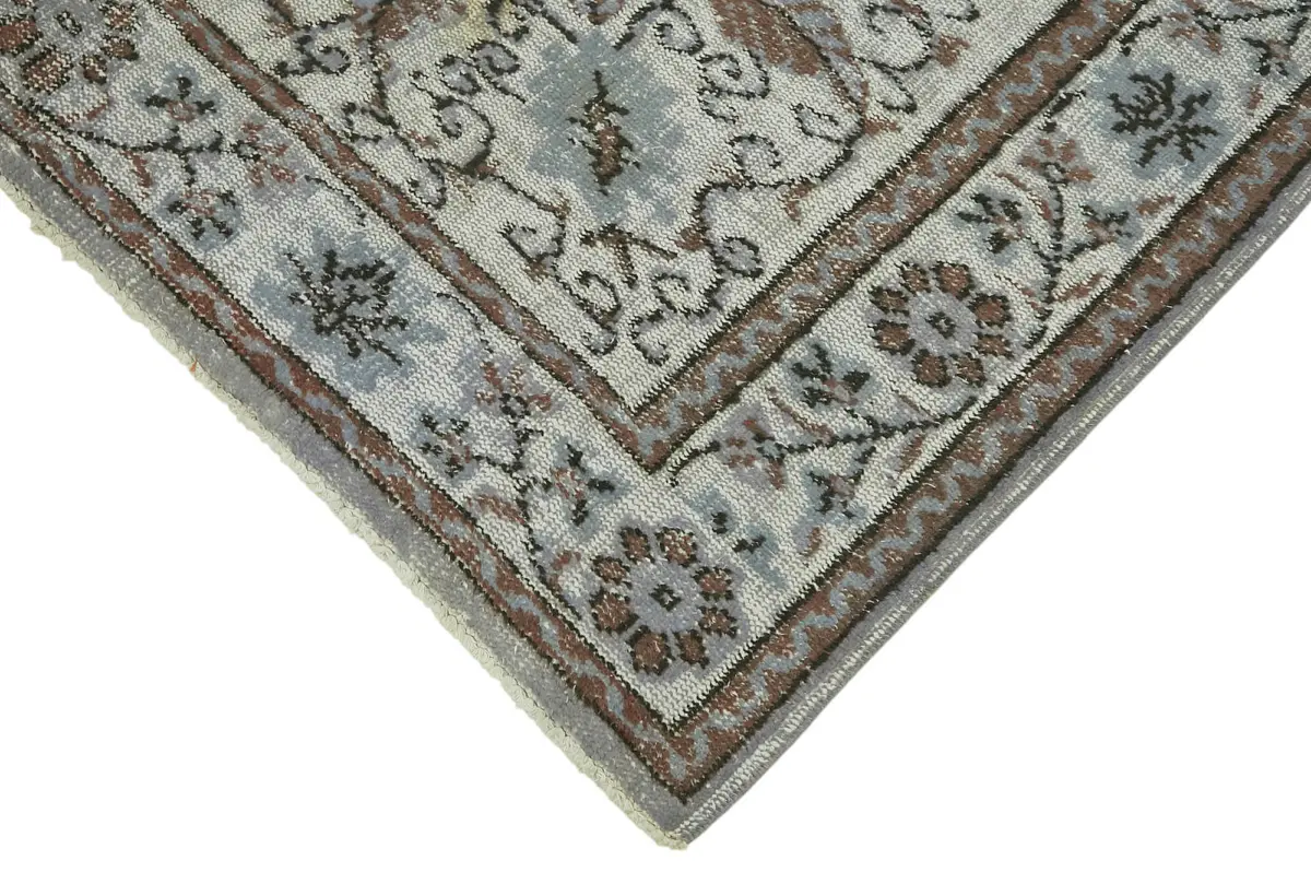 Oyma Gri Pamuk Üzerine Yün El Dokuma Kilim-183x287 - Görsel 4