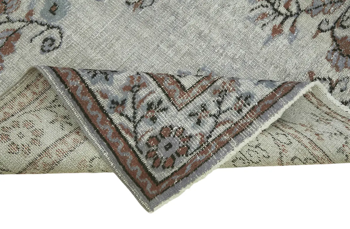 Oyma Gri Pamuk Üzerine Yün El Dokuma Kilim-183x287 - Görsel 6