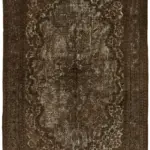 Oyma Kahverengi Pamuk Üzerine Yün El Dokuma Kilim-218x317