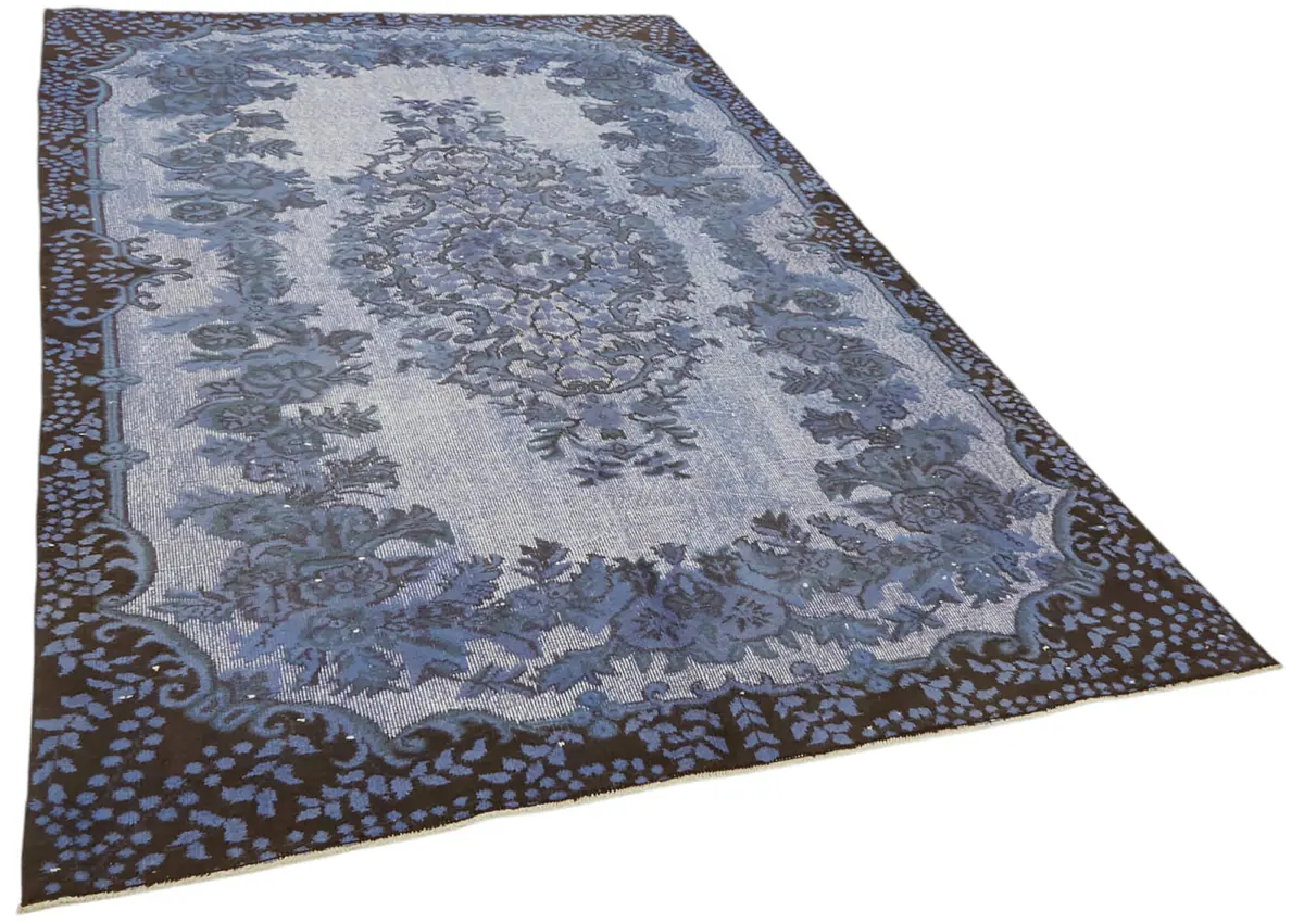 Oyma Mavi Pamuk Üzerine Yün El Dokuma Kilim-173x285 - Görsel 2