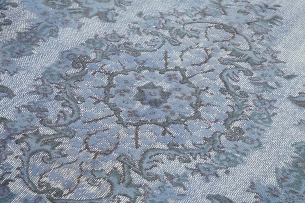 Oyma Mavi Pamuk Üzerine Yün El Dokuma Kilim-173x285 - Görsel 5