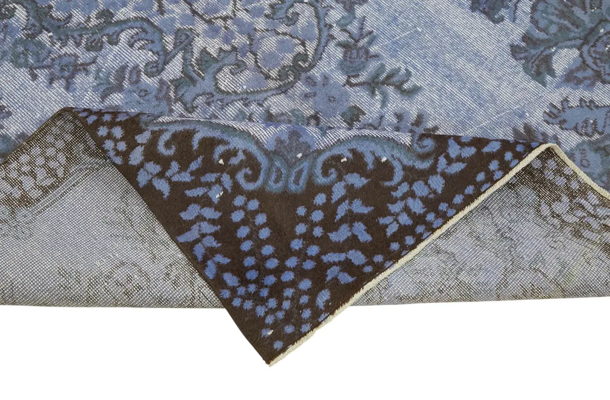 Oyma Mavi Pamuk Üzerine Yün El Dokuma Kilim-173x285 - Görsel 6