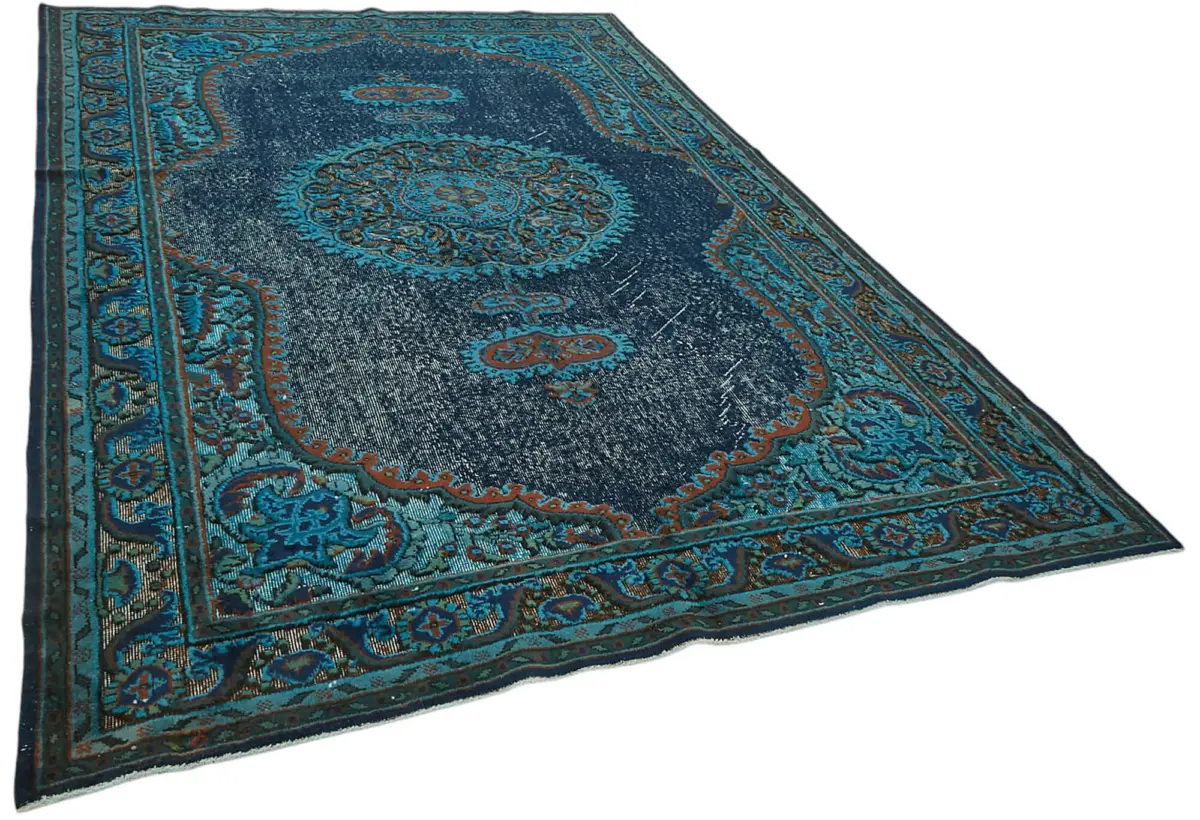 Oyma Mavi Pamuk Üzerine Yün El Dokuma Kilim-206x332 - Görsel 2