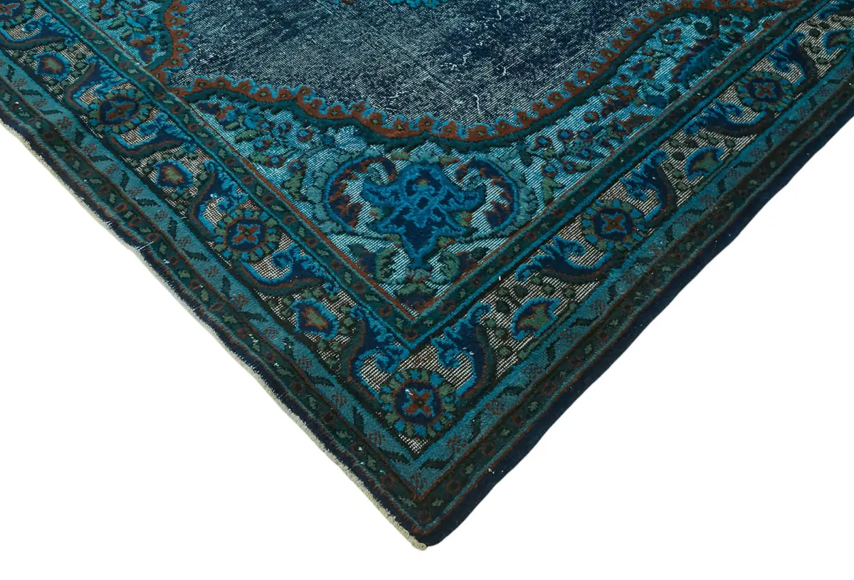 Oyma Mavi Pamuk Üzerine Yün El Dokuma Kilim-206x332 - Görsel 4