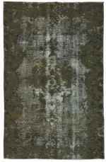 Oyma Siyah Pamuk Üzerine Yün El Dokuma Kilim-142x226