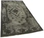 Oyma Gri Pamuk Üzerine Yün El Dokuma Kilim-125x242 - Görsel 2