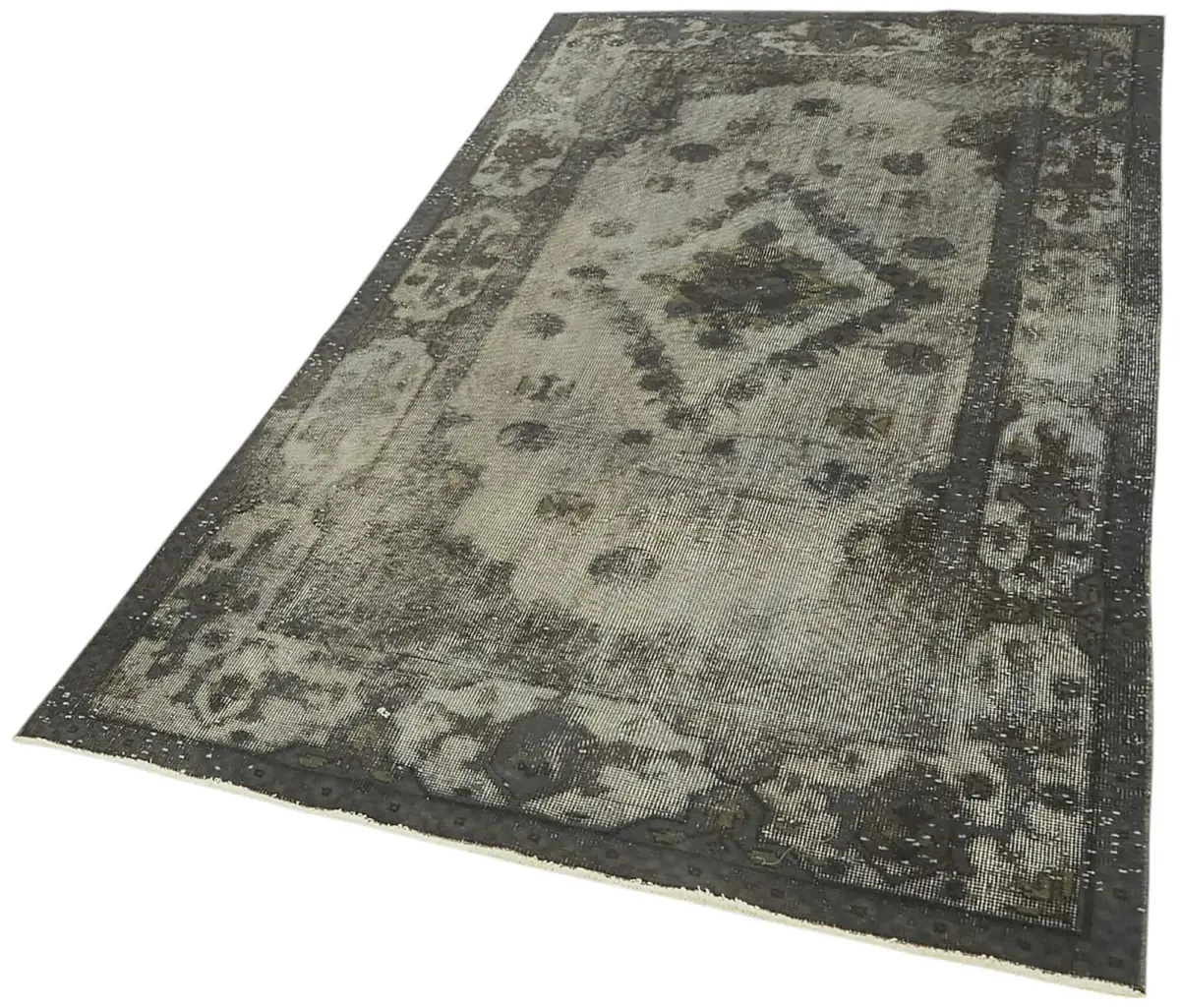 Oyma Gri Pamuk Üzerine Yün El Dokuma Kilim-125x242 - Görsel 3