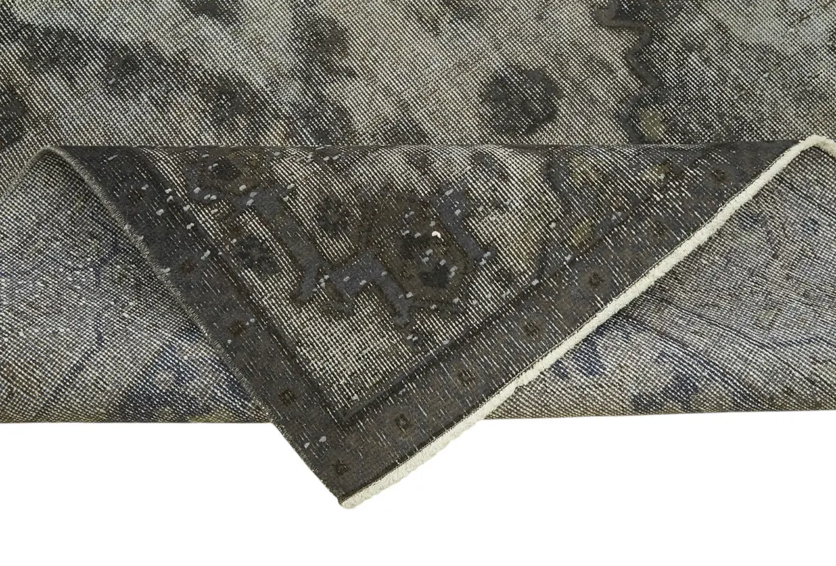 Oyma Gri Pamuk Üzerine Yün El Dokuma Kilim-125x242 - Görsel 6