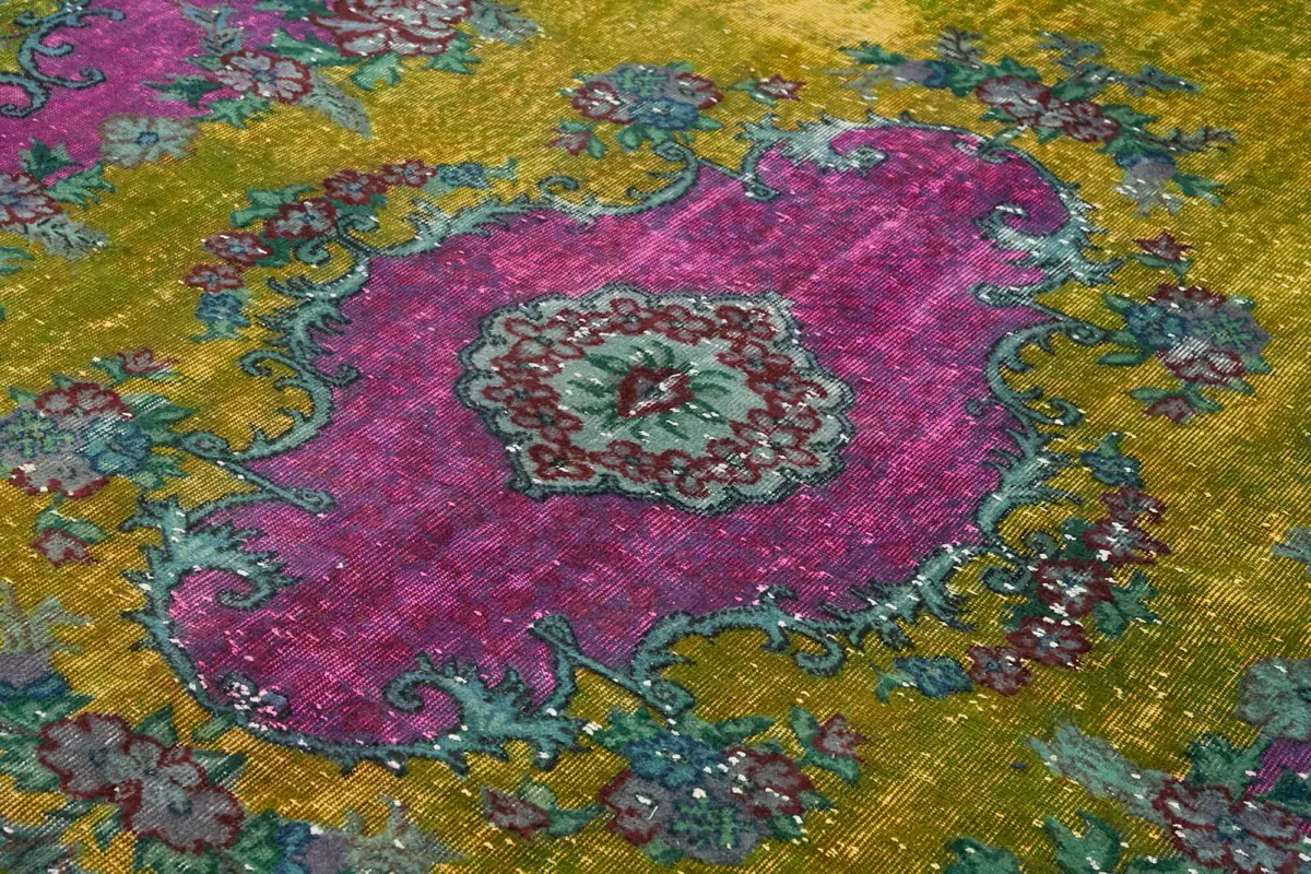 Oyma Yeşil Pamuk Üzerine Yün El Dokuma Kilim-218x318 - Görsel 5