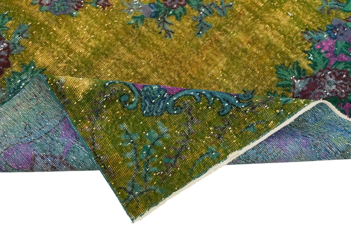 Oyma Yeşil Pamuk Üzerine Yün El Dokuma Kilim-218x318 - Görsel 6