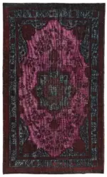 Oyma Kahverengi Pamuk Üzerine Yün El Dokuma Kilim-212x354