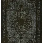 Oyma Siyah Pamuk Üzerine Yün El Dokuma Kilim-213x345
