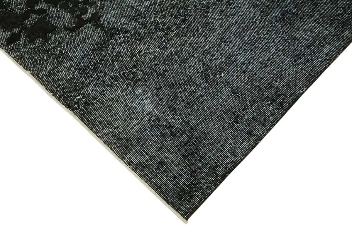 Oyma Siyah Pamuk Üzerine Yün El Dokuma Kilim-164x280 - Görsel 4