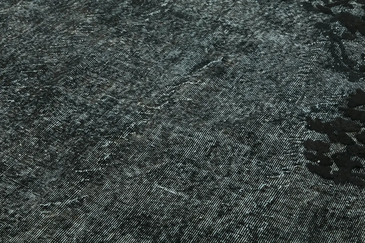 Oyma Siyah Pamuk Üzerine Yün El Dokuma Kilim-164x280 - Görsel 5