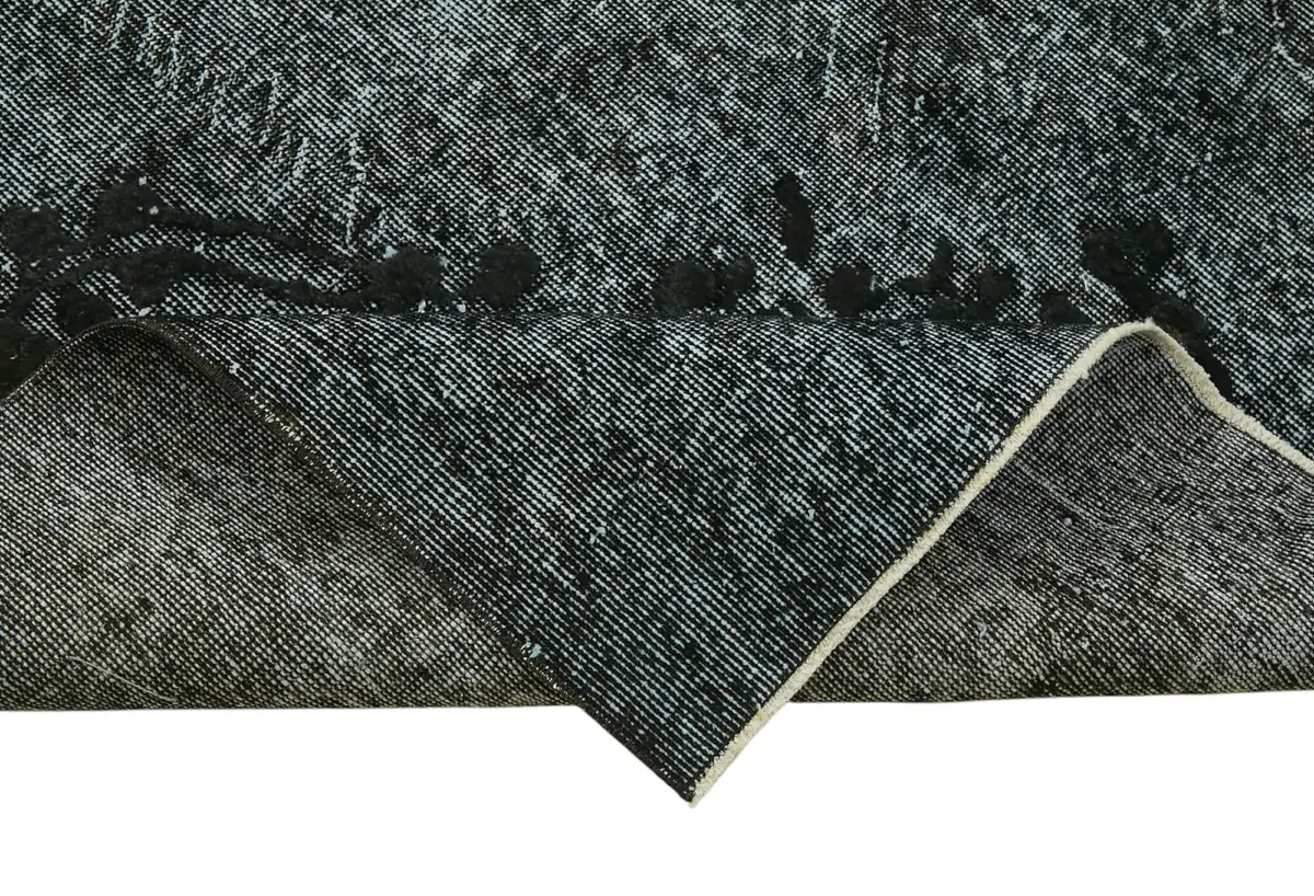 Oyma Siyah Pamuk Üzerine Yün El Dokuma Kilim-164x280 - Görsel 6