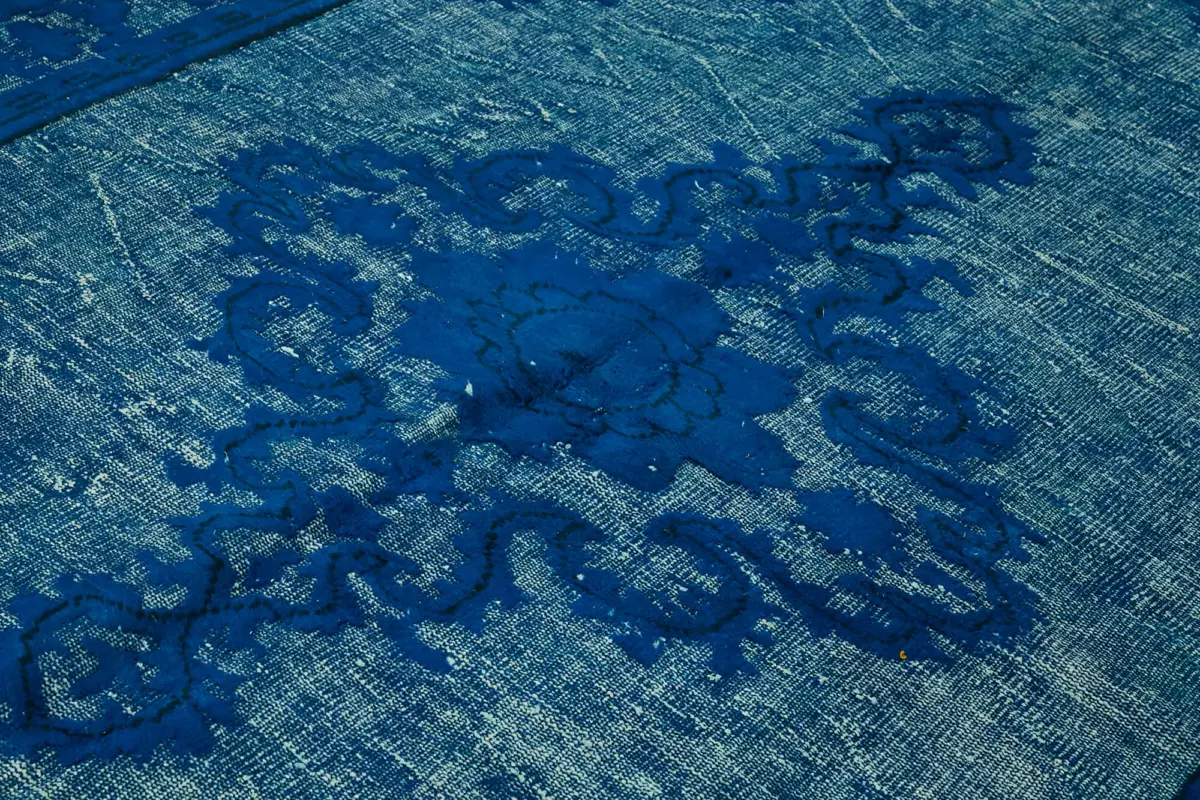 Oyma Mavi Pamuk Üzerine Yün El Dokuma Kilim-218x322 - Görsel 5