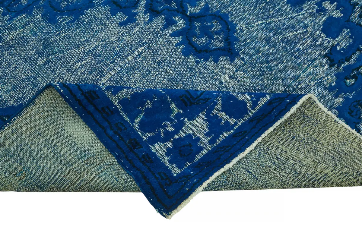 Oyma Mavi Pamuk Üzerine Yün El Dokuma Kilim-218x322 - Görsel 6