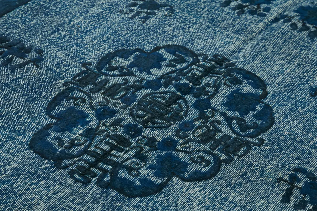 Oyma Mavi Pamuk Üzerine Yün El Dokuma Kilim-209x324 - Görsel 5