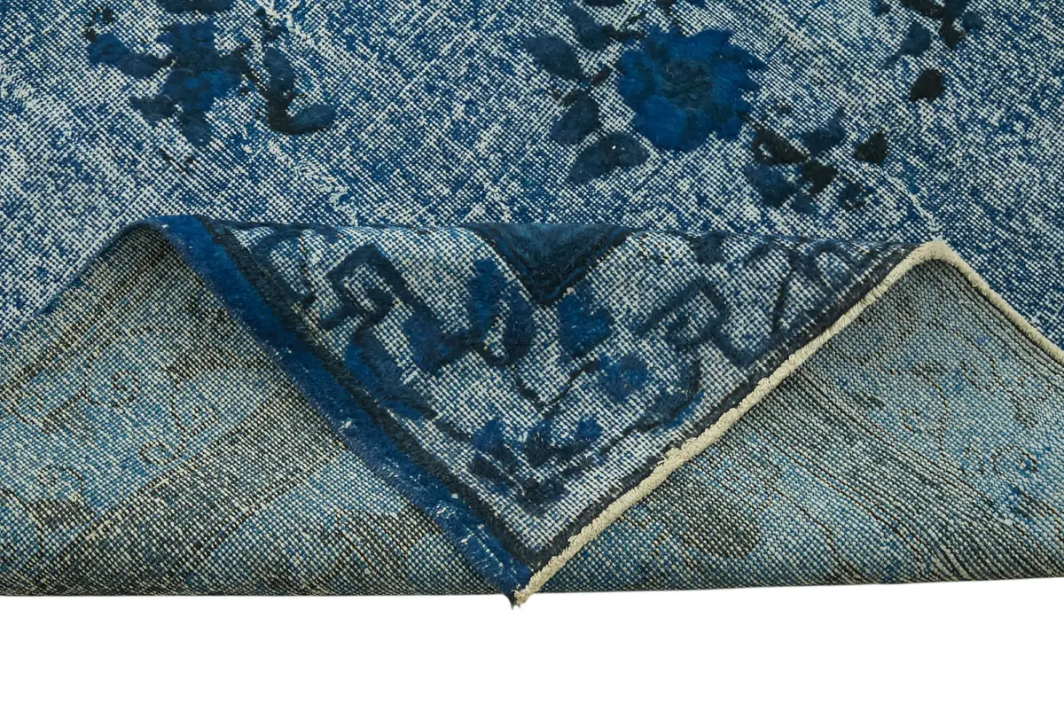 Oyma Mavi Pamuk Üzerine Yün El Dokuma Kilim-209x324 - Görsel 6