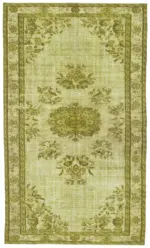 Oyma Yeşil Pamuk Üzerine Yün El Dokuma Kilim-160x271