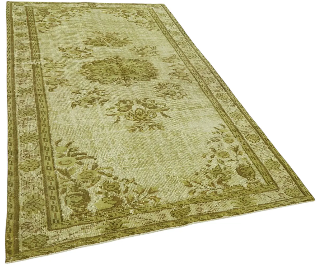 Oyma Yeşil Pamuk Üzerine Yün El Dokuma Kilim-160x271 - Görsel 2