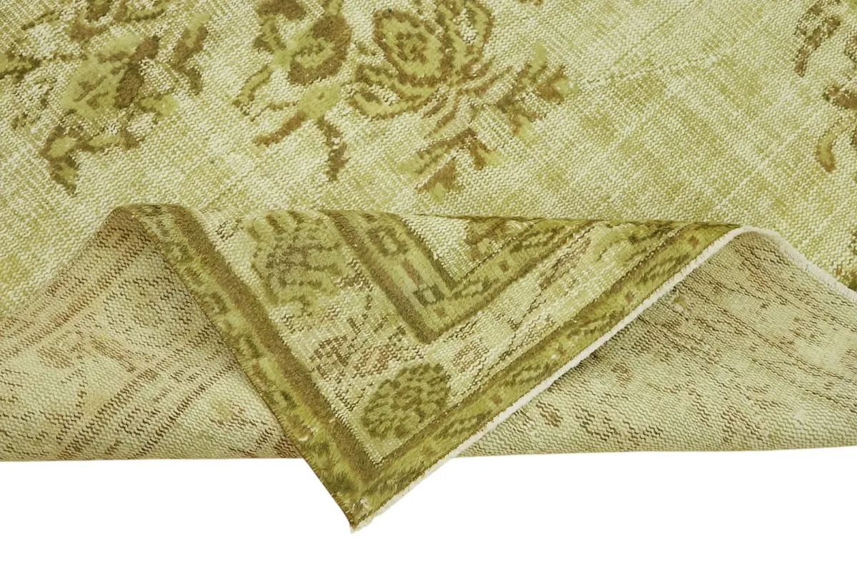 Oyma Yeşil Pamuk Üzerine Yün El Dokuma Kilim-160x271 - Görsel 6