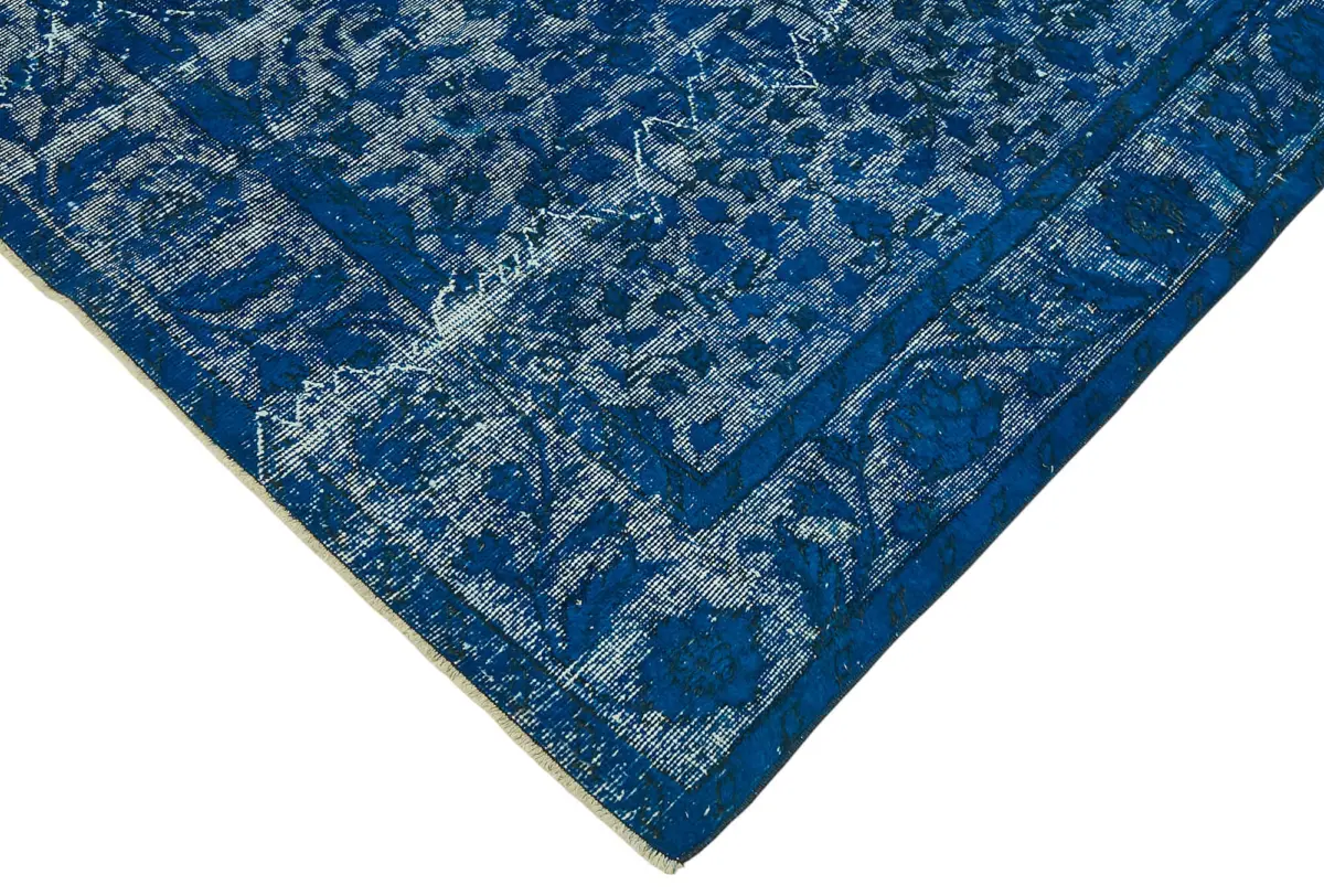 Oyma Mavi Pamuk Üzerine Yün El Dokuma Kilim-156x243 - Görsel 4