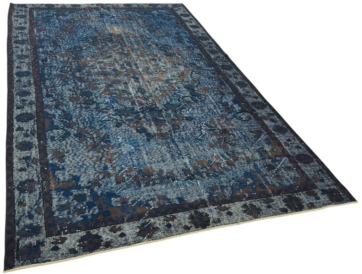 Oyma Mavi Pamuk Üzerine Yün El Dokuma Kilim-171x286 - Görsel 2