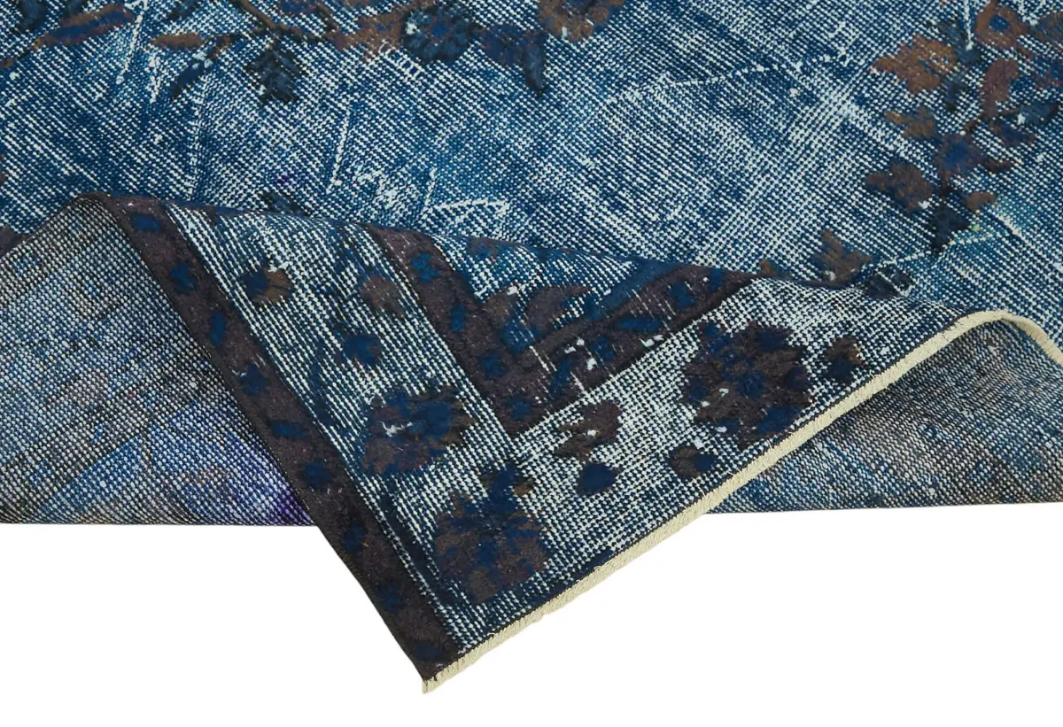 Oyma Mavi Pamuk Üzerine Yün El Dokuma Kilim-171x286 - Görsel 6