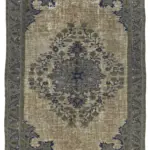 Oyma Gri Pamuk Üzerine Yün El Dokuma Kilim-181x268