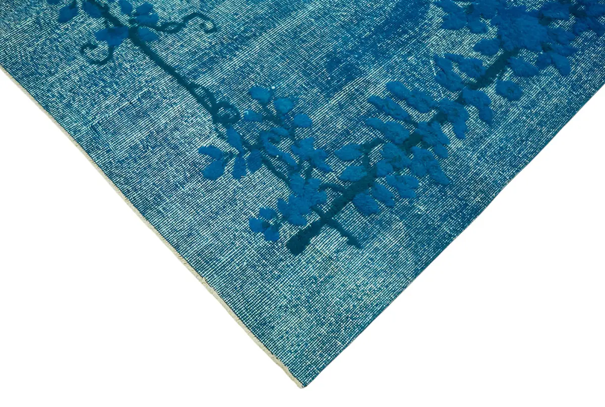 Oyma Turkuaz Pamuk Üzerine Yün El Dokuma Kilim-217x300 - Görsel 4