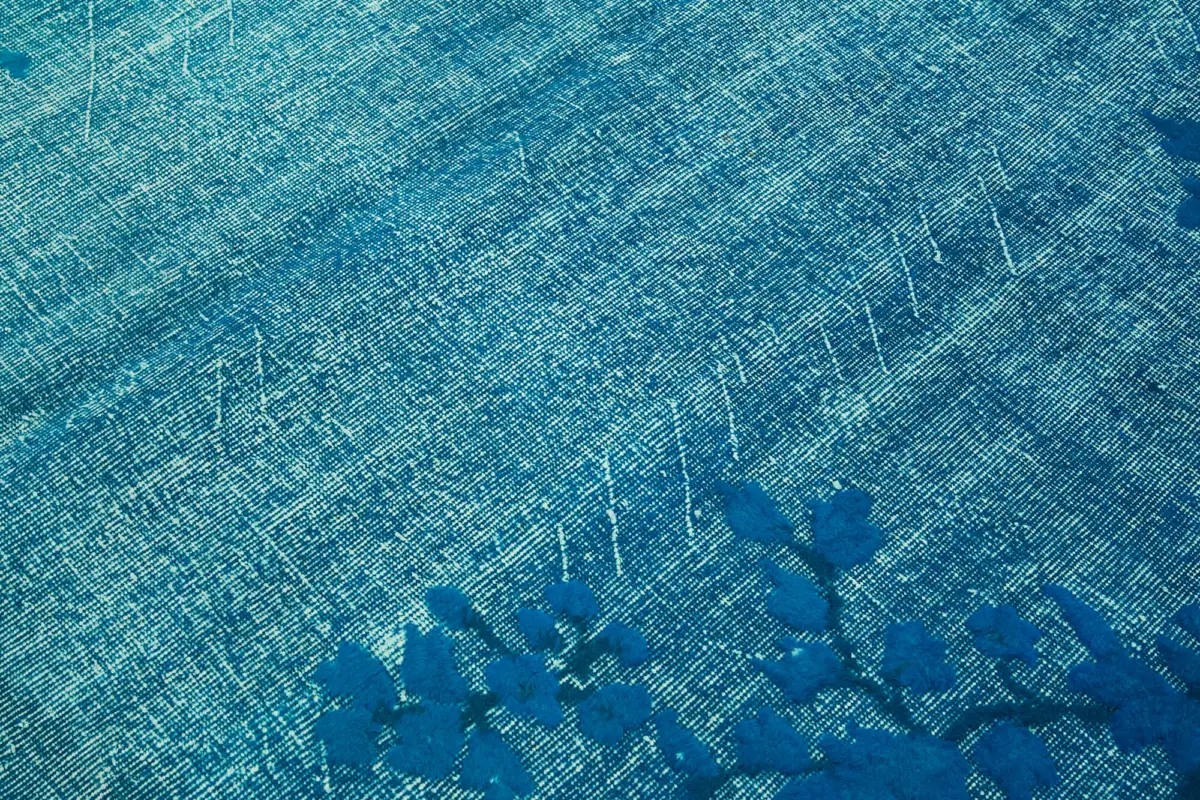 Oyma Turkuaz Pamuk Üzerine Yün El Dokuma Kilim-217x300 - Görsel 5