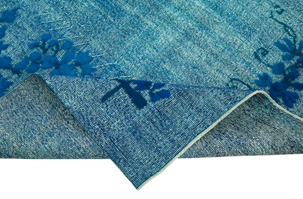 Oyma Turkuaz Pamuk Üzerine Yün El Dokuma Kilim-217x300 - Görsel 6