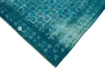 Oyma Turkuaz Pamuk Üzerine Yün El Dokuma Kilim-194x289 - Görsel 4