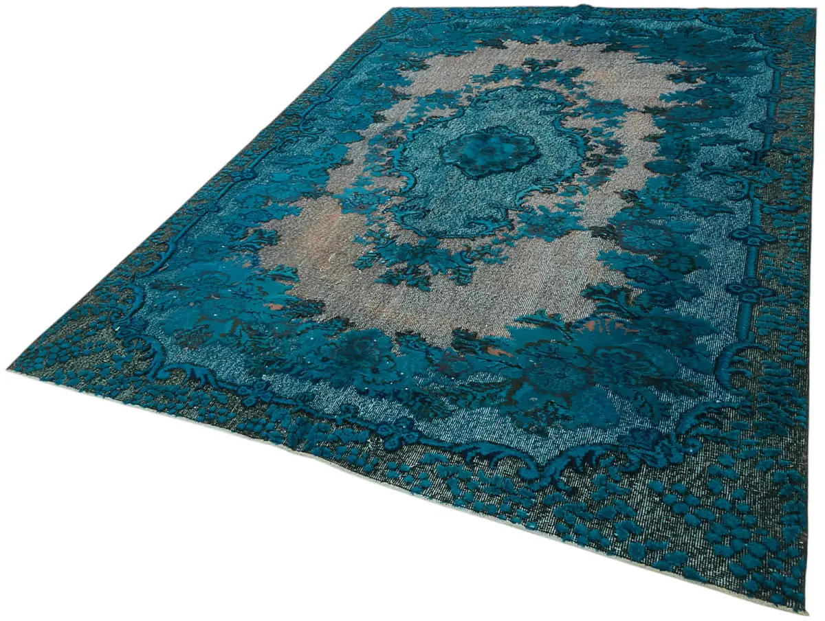 Oyma Mavi Pamuk Üzerine Yün El Dokuma Kilim-210x295 - Görsel 3