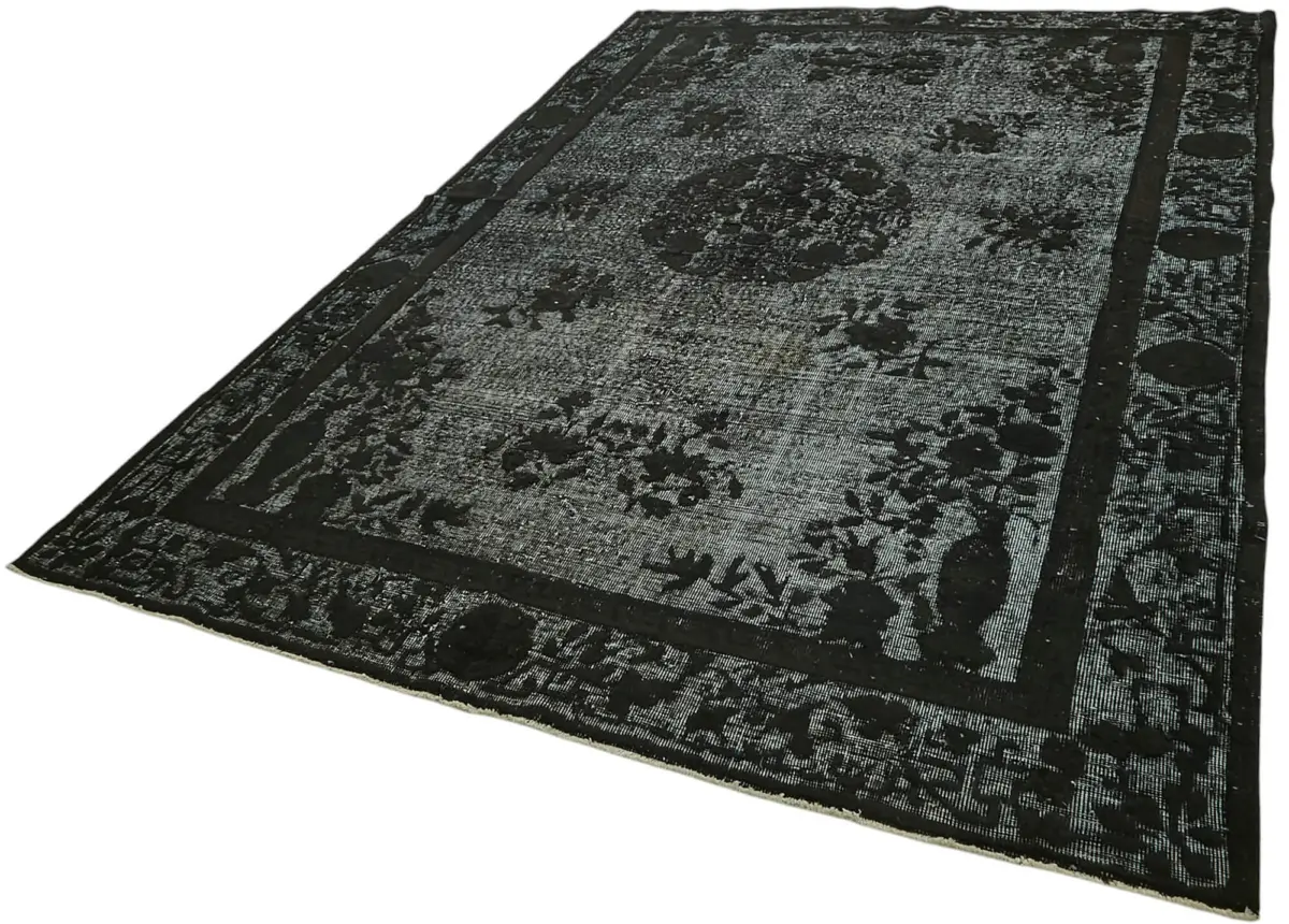 Oyma Siyah Pamuk Üzerine Yün El Dokuma Kilim-217x320 - Görsel 3