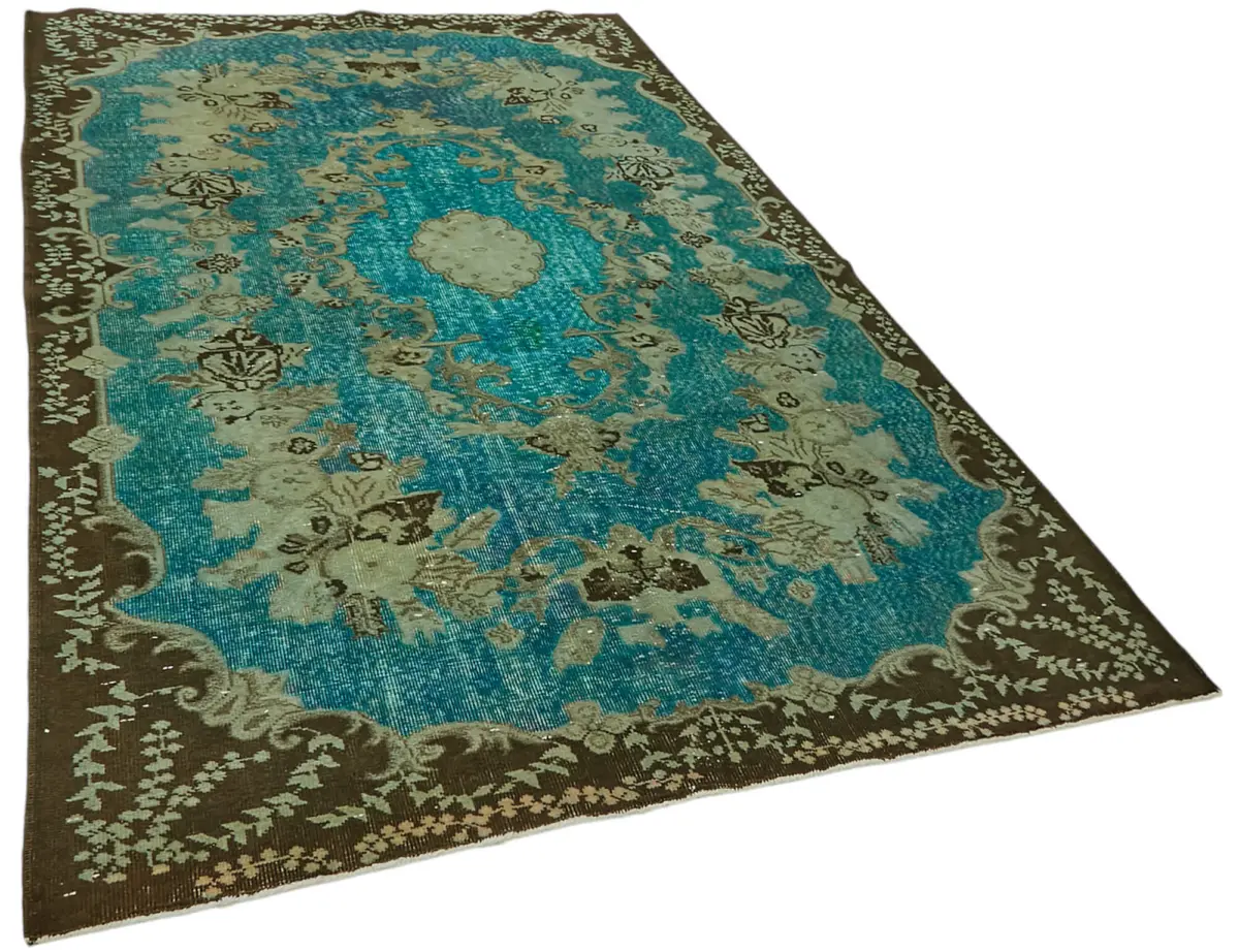 Oyma Yeşil Pamuk Üzerine Yün El Dokuma Kilim-178x293 - Görsel 2