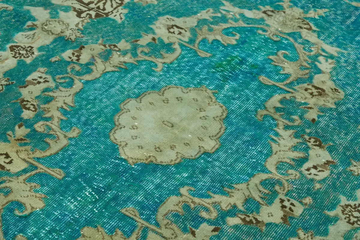 Oyma Yeşil Pamuk Üzerine Yün El Dokuma Kilim-178x293 - Görsel 5