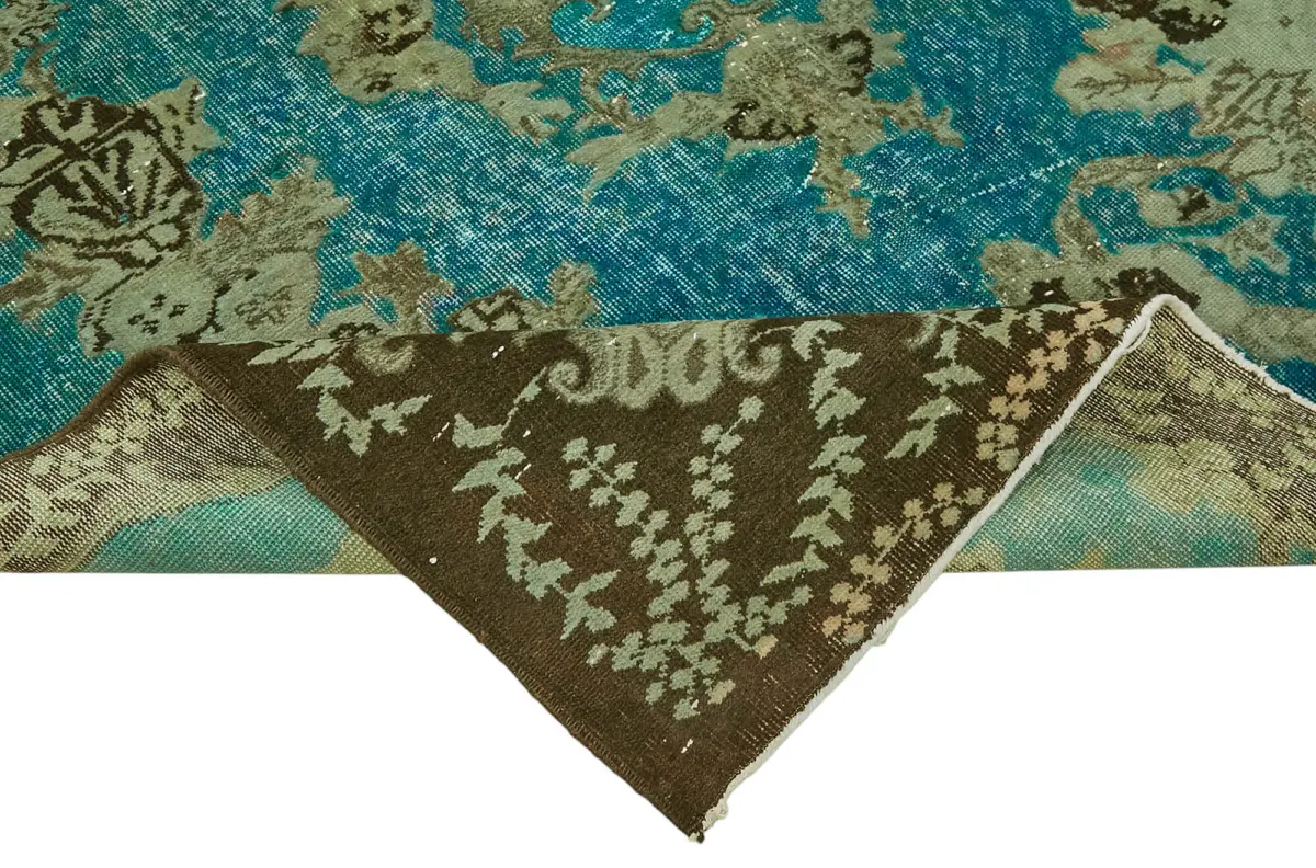 Oyma Yeşil Pamuk Üzerine Yün El Dokuma Kilim-178x293 - Görsel 6