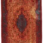 Oyma kır Pamuk Üzerine Yün El Dokuma Kilim-207x318