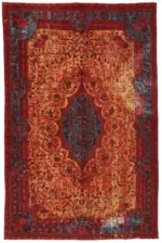 Oyma kır Pamuk Üzerine Yün El Dokuma Kilim-207x318