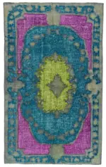 Oyma Yeşil Pamuk Üzerine Yün El Dokuma Kilim-150x246