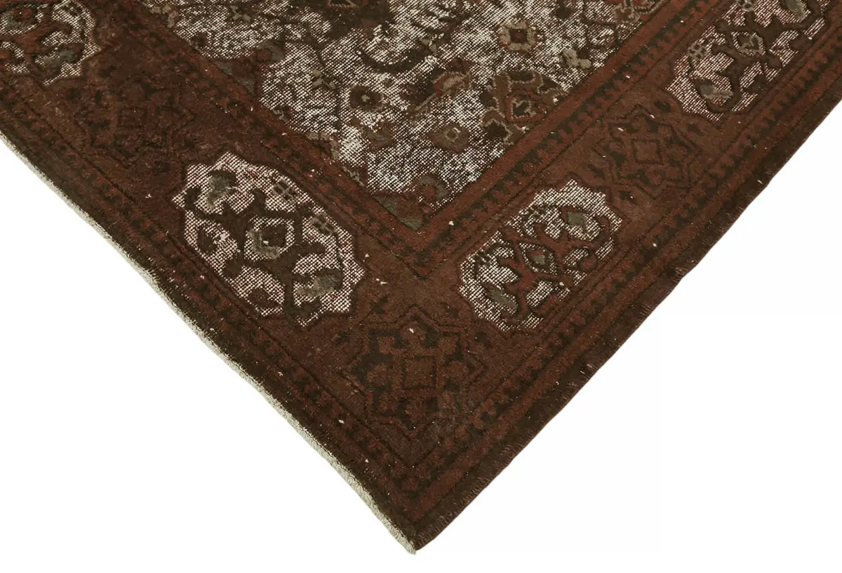 Oyma Kahverengi Pamuk Üzerine Yün El Dokuma Kilim-205x305 - Görsel 4