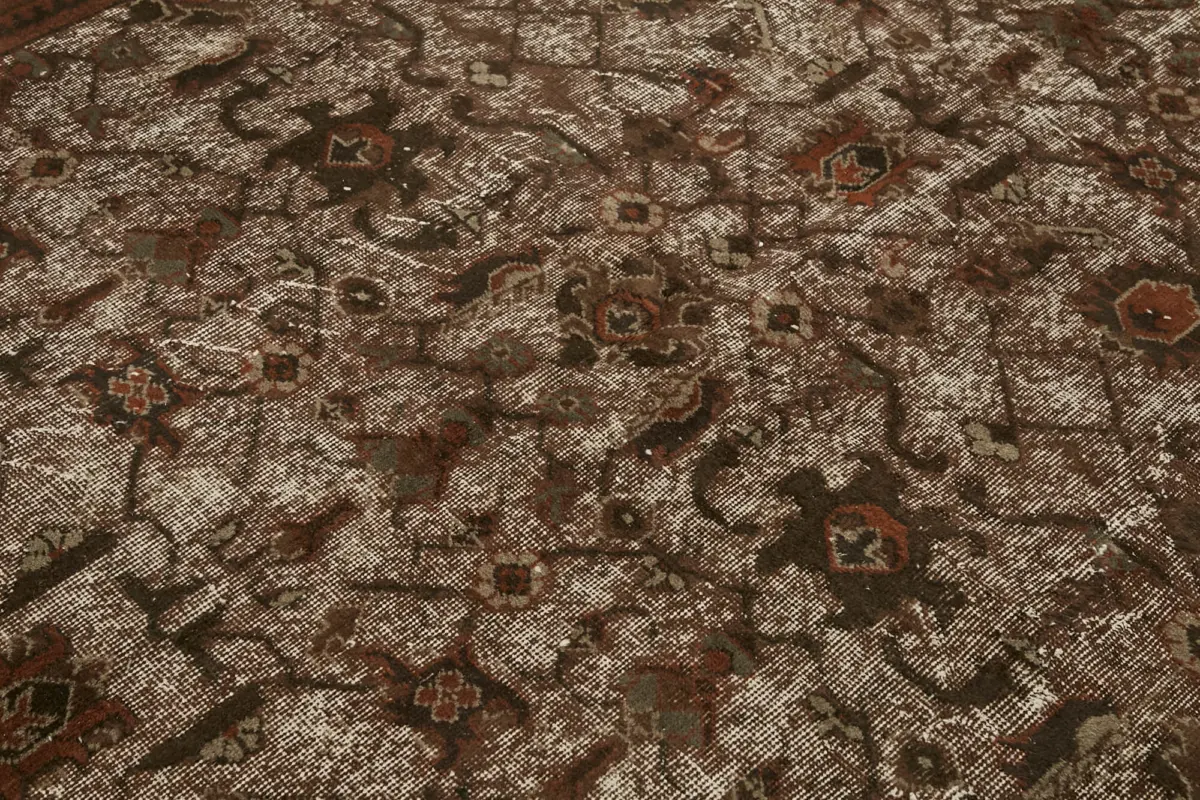 Oyma Kahverengi Pamuk Üzerine Yün El Dokuma Kilim-205x305 - Görsel 5