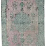 Oyma Mavi Pamuk Üzerine Yün El Dokuma Kilim-160x297